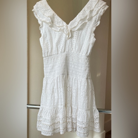 Poupette St. Barth White Eyelet Ruffle Dress - Picture 4 of 5